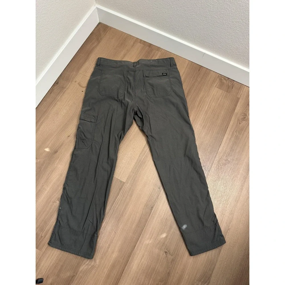 PrAna Pants Mens 38x30‎ Zion Gray Hiking Cargo Adjustable Waist Snap Hem Outdoor